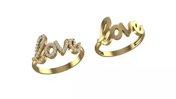 Love Ring With and Without Stone