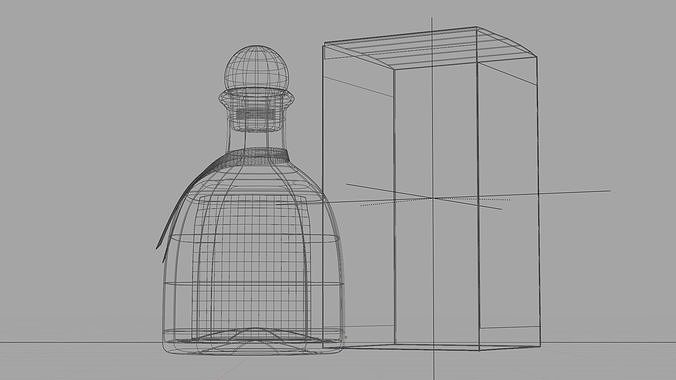Tequila Patron Silver Low-poly 3D model 6