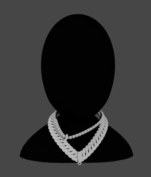 Intricate Details in Three Dimensions Cuban Chain Low-poly 3D model_0