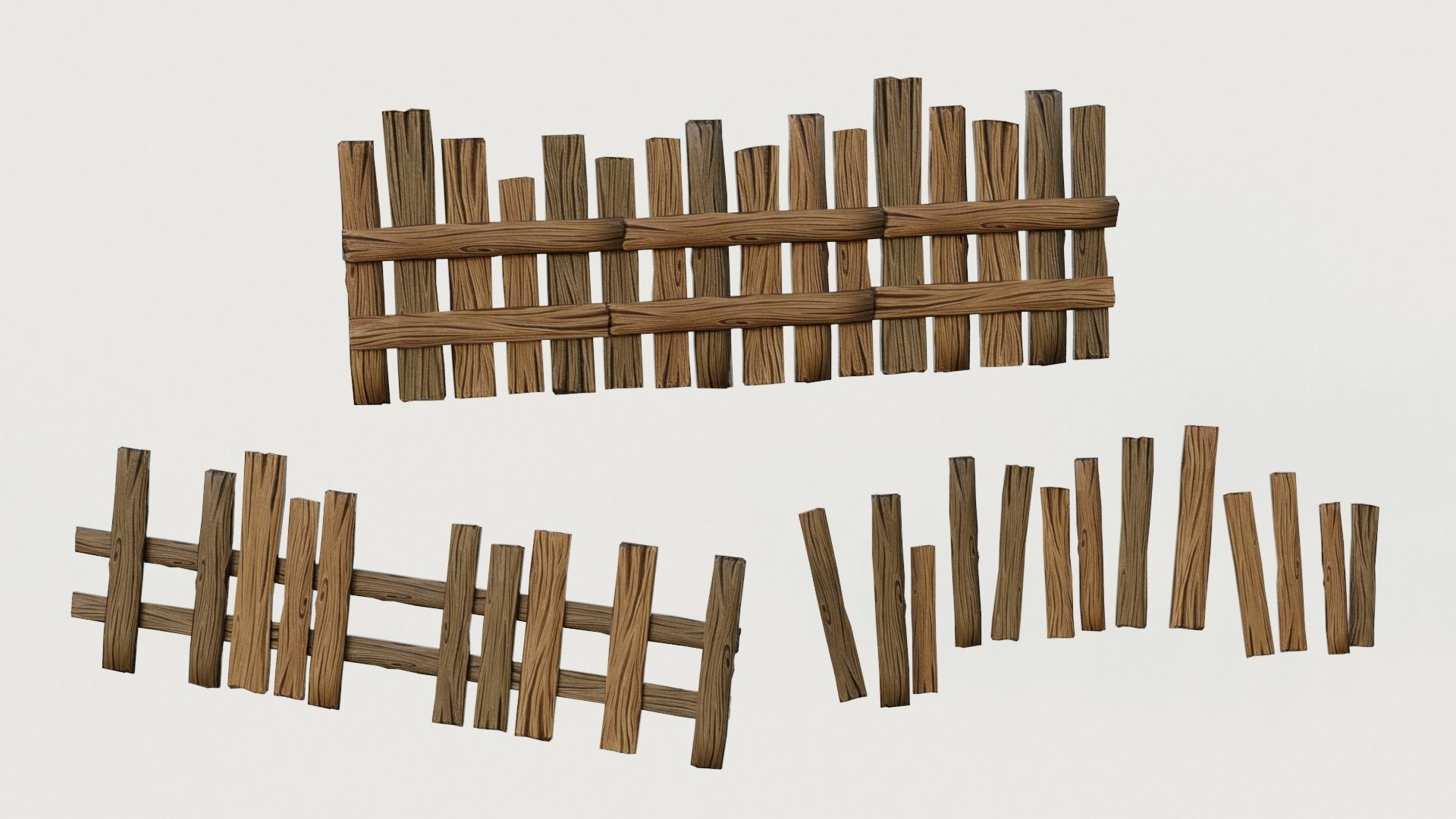 Nature map with objects Low-poly 3D model_2