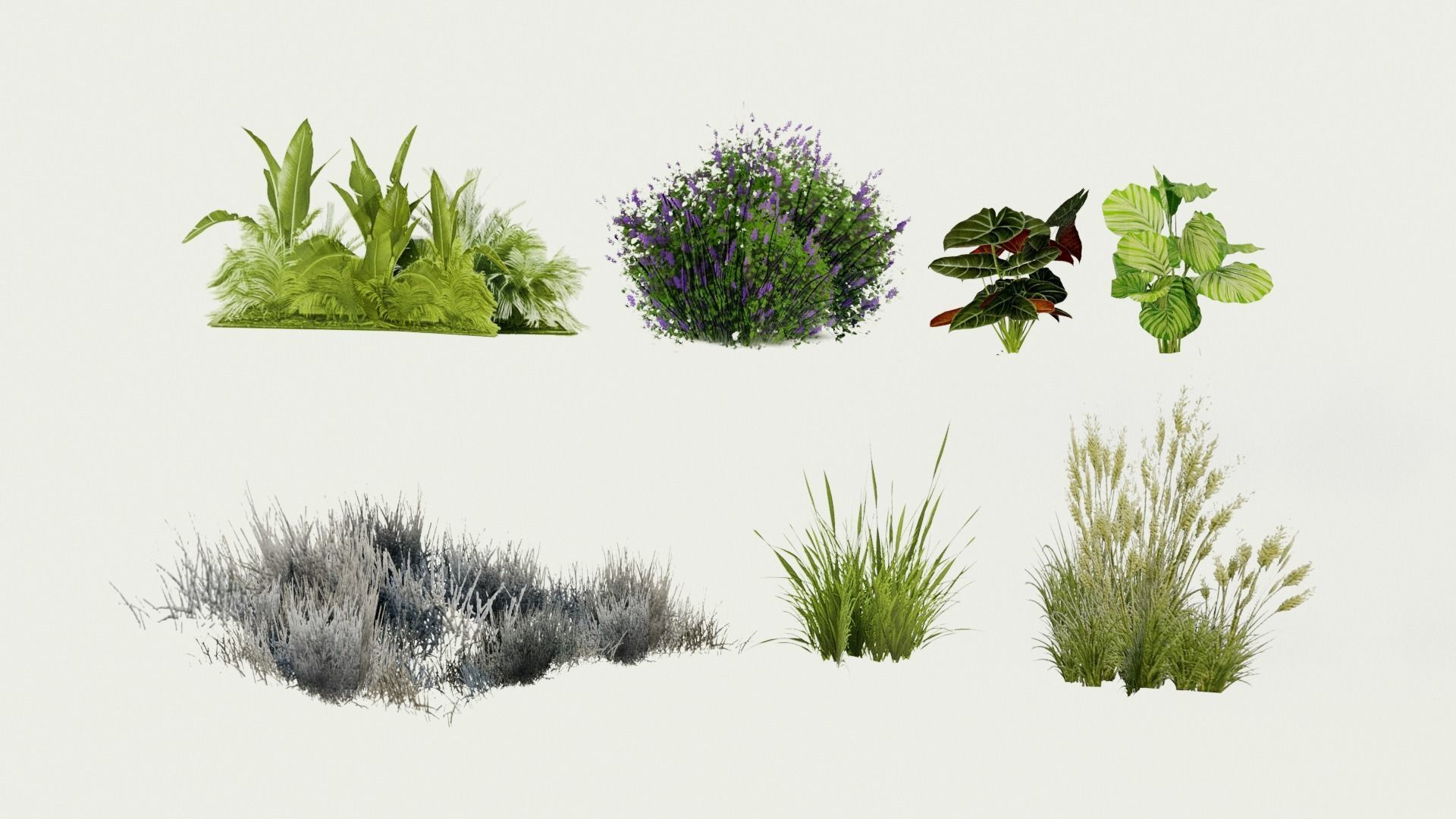 Nature map with objects Low-poly 3D model_8