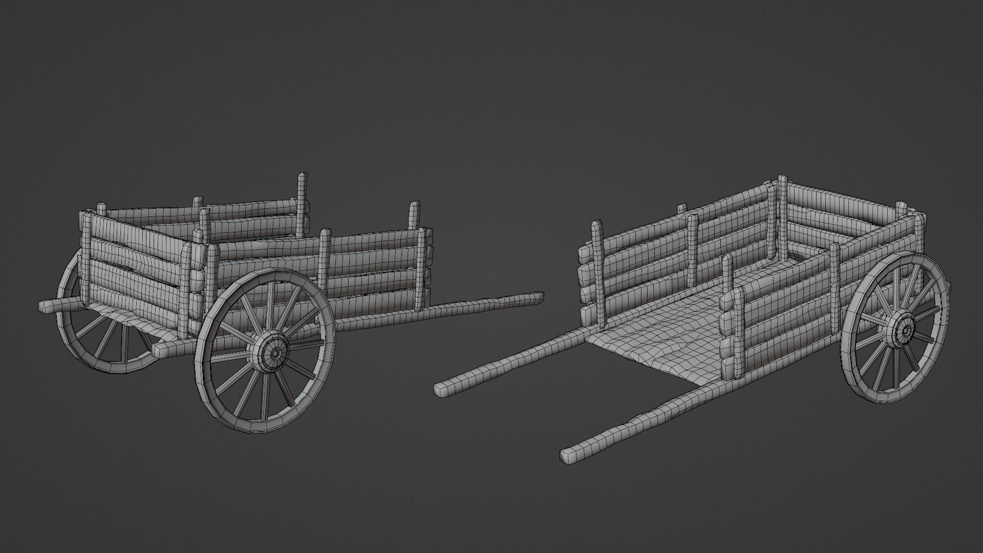 Nature map with objects Low-poly 3D model_11