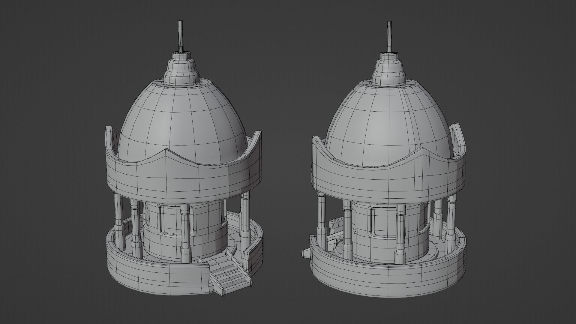 Nature map with objects Low-poly 3D model_12