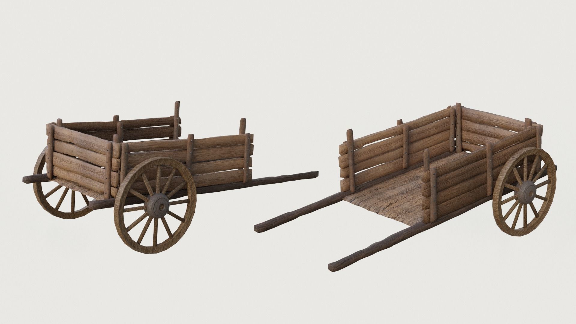 Nature map with objects Low-poly 3D model_3