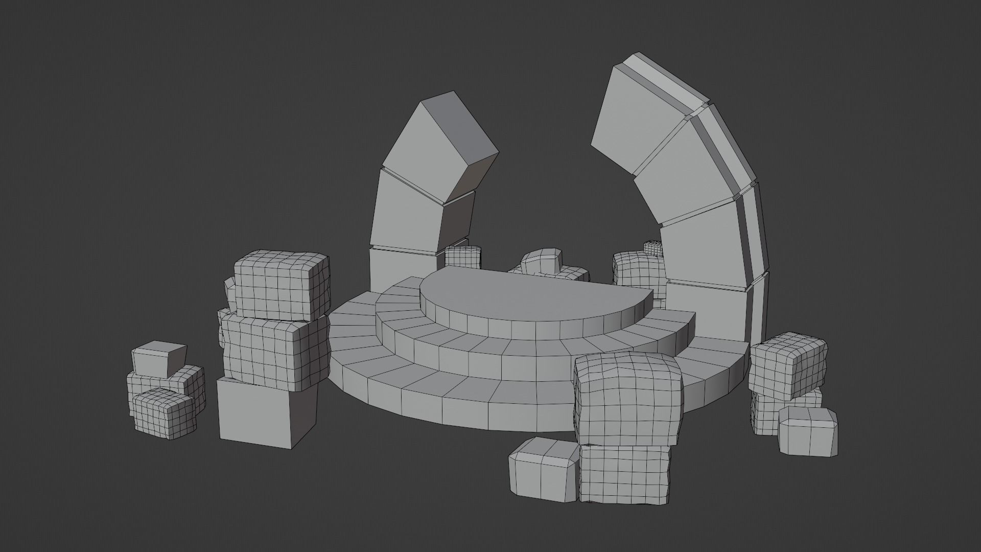 Nature map with objects Low-poly 3D model_13