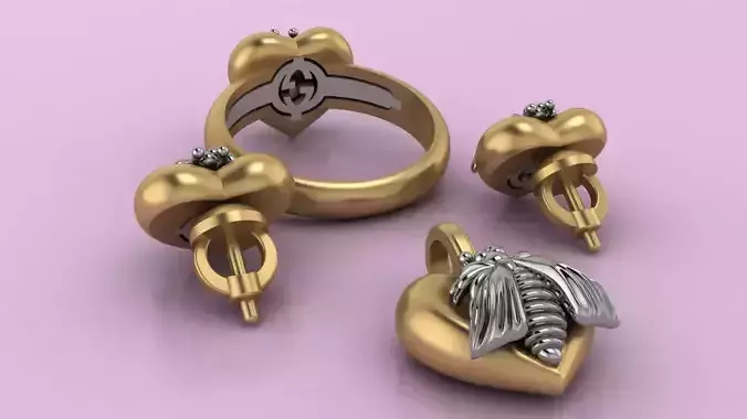 Gucci set jewelry 3D print model