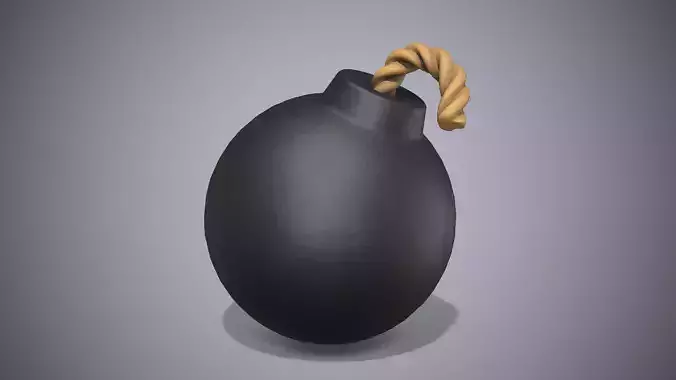 Round Bomb Low-poly 3D model