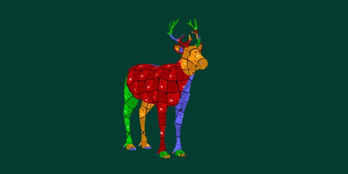 Reindeer Caribou Animal Low-poly 3D model_13