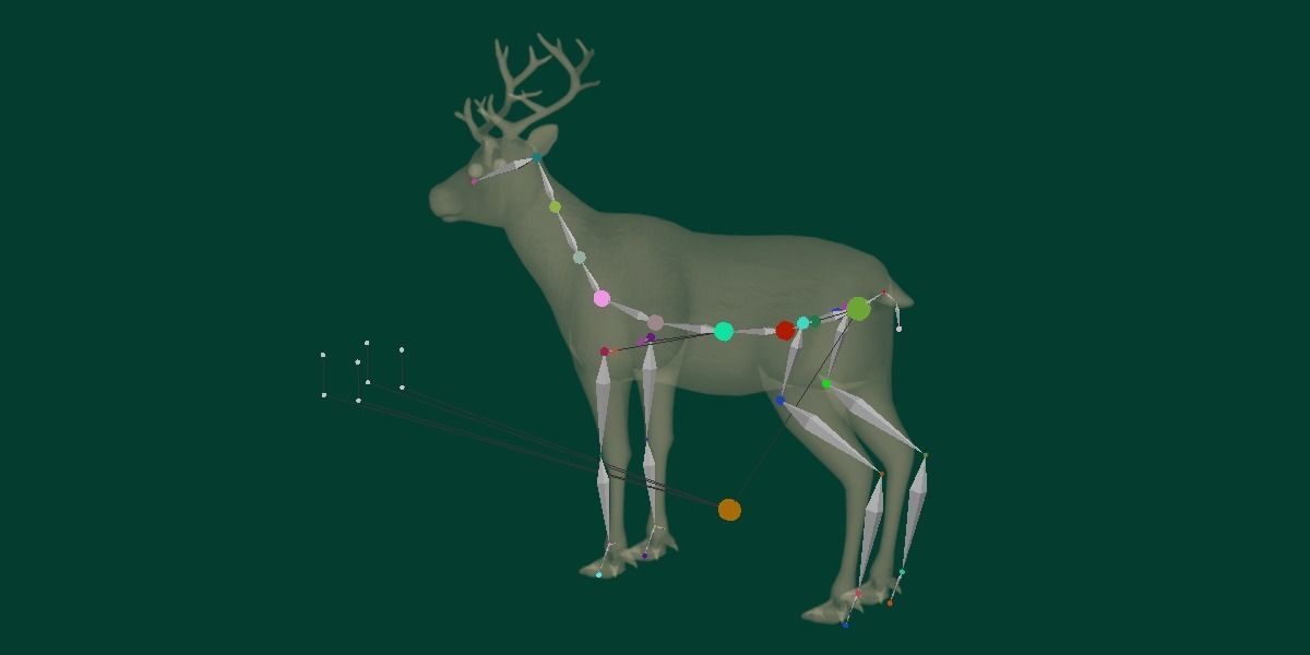 Reindeer Caribou Animal Low-poly 3D model_14