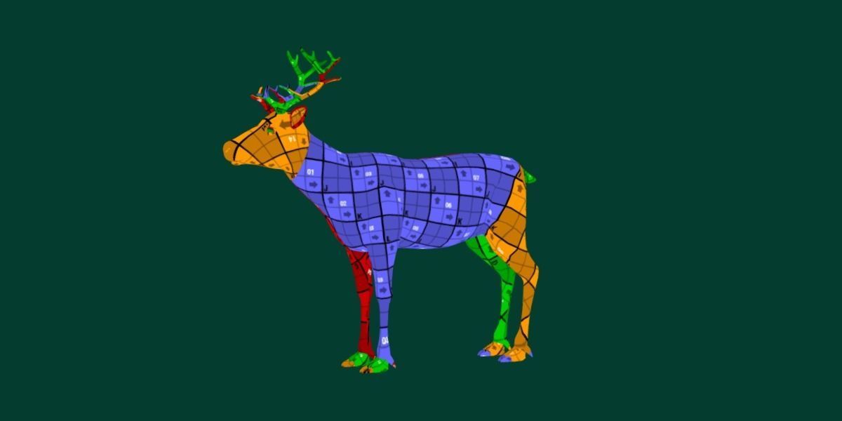 Reindeer Caribou Animal Low-poly 3D model_12