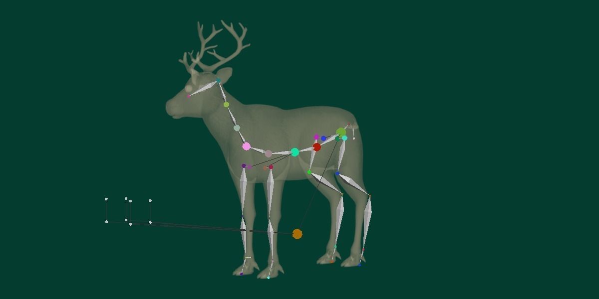 Reindeer Caribou Animal Low-poly 3D model_15
