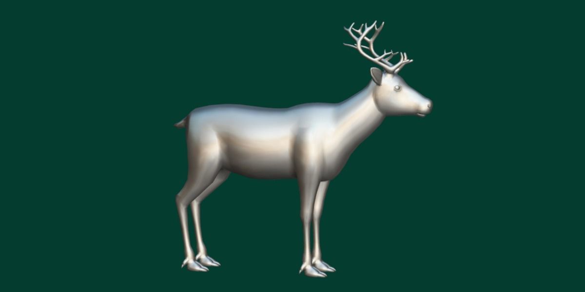 Reindeer Caribou Animal Low-poly 3D model_7