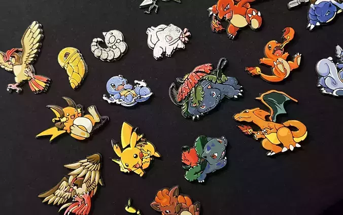 Pokemon pins pack - 1st generation 3D print model