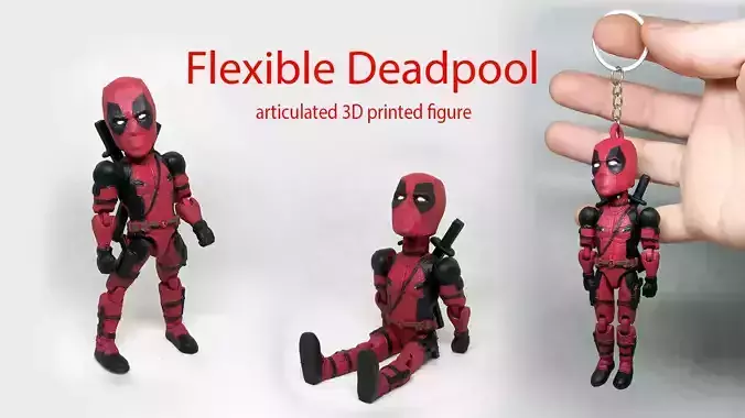 flexible Deadpool Print in place No Supports