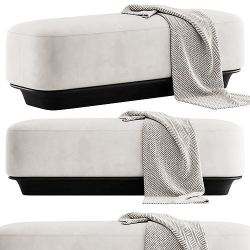 Nico Bench and Ottoman By Demuro Das 3D model 2