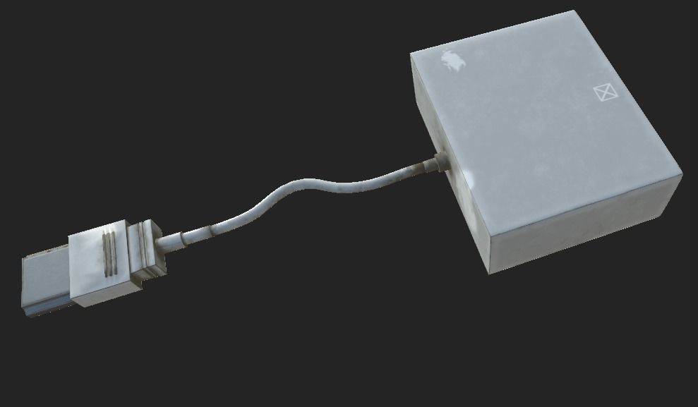 VGA to HDMI Free low-poly 3D model_5