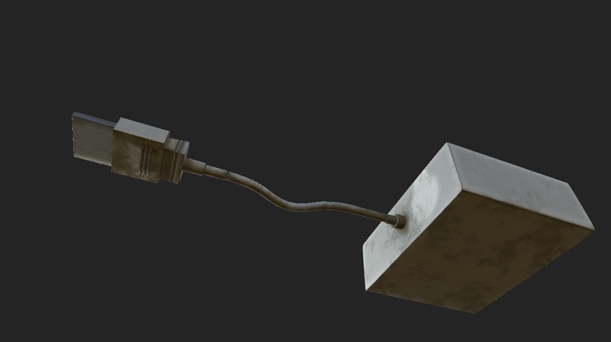 VGA to HDMI Free low-poly 3D model_6