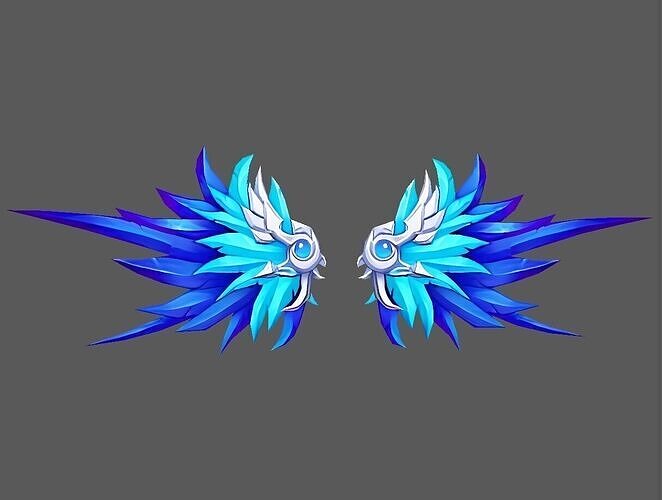 Fantasy Angel Wings 005 3D Model  Game Ready  with PBR Textures  Low-poly 3D model