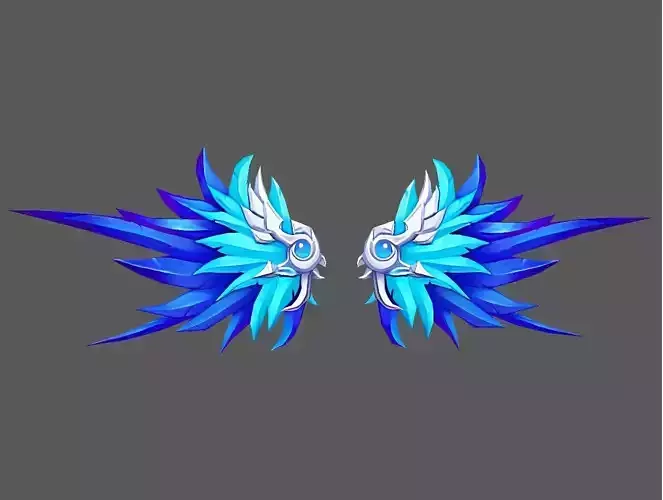 Fantasy Angel Wings 005 3D Model  Game Ready  with PBR Textures 