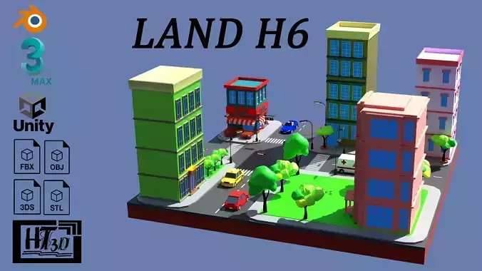 Land H6 Low-poly 3D model