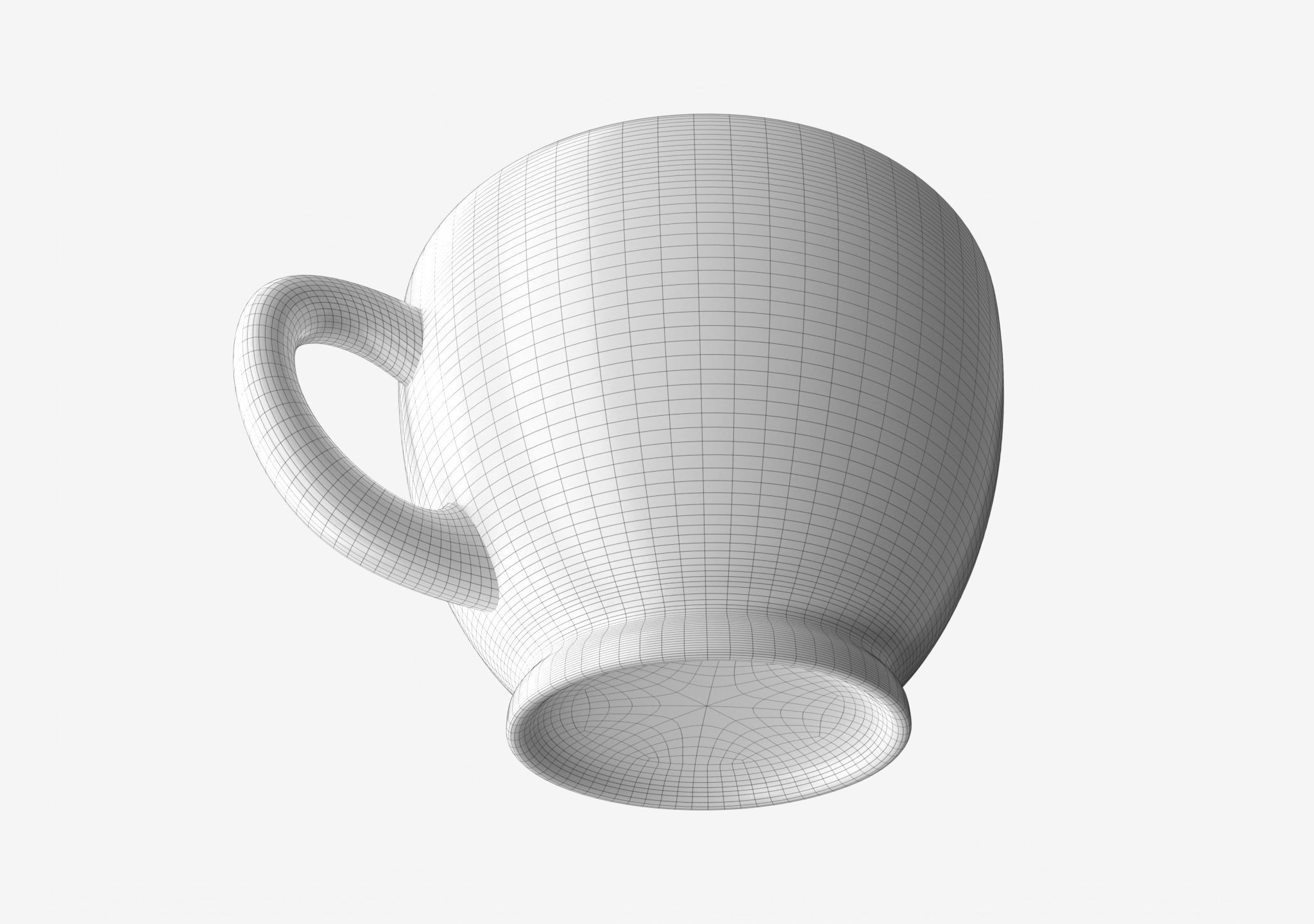 Teacup Low-poly 3D model_2