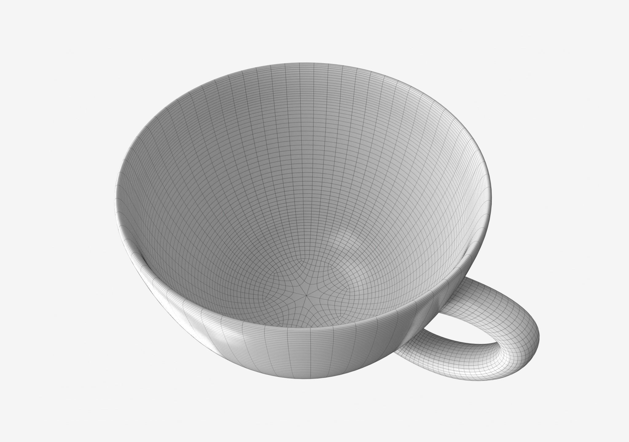 Teacup Low-poly 3D model_6