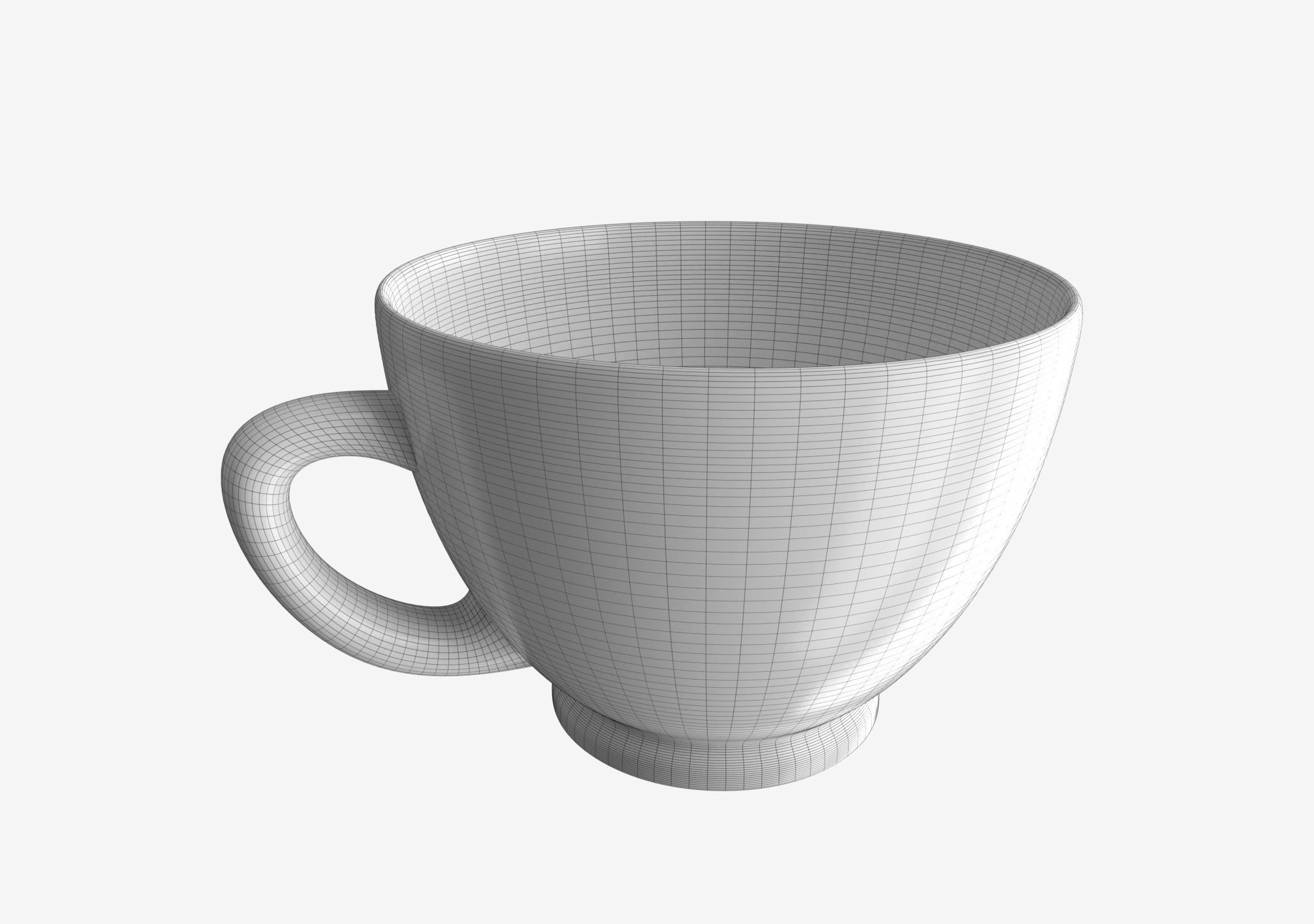Teacup Low-poly 3D model_1