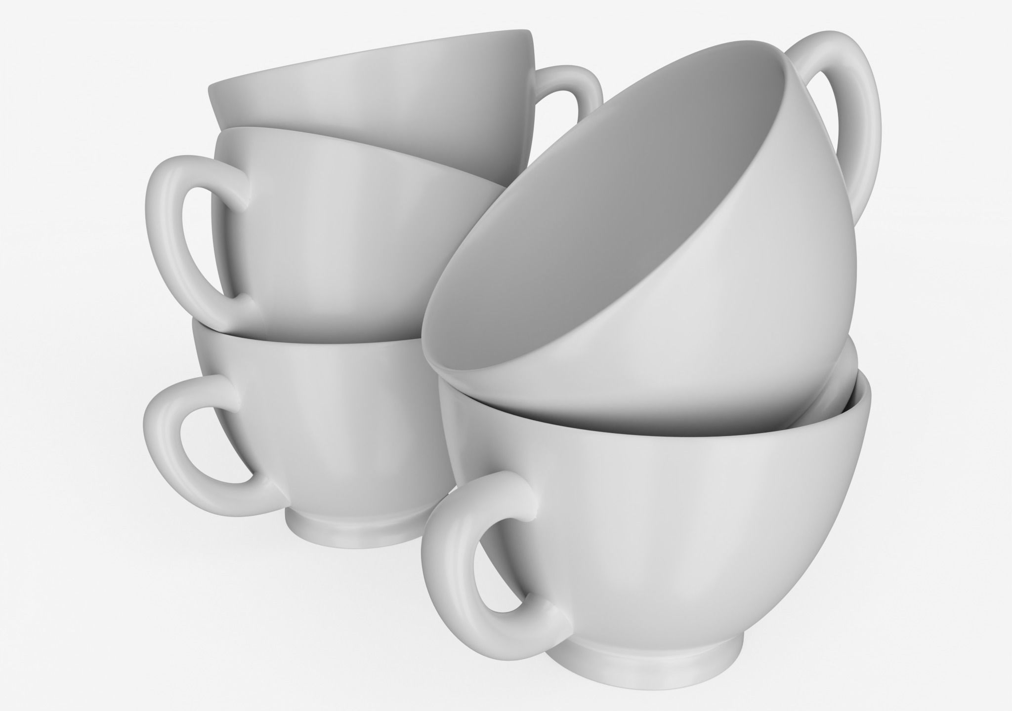 Teacup Low-poly 3D model_8
