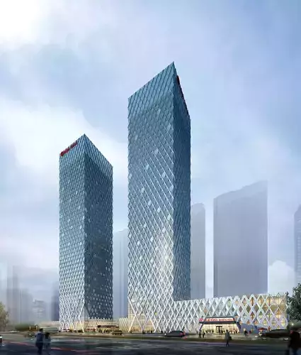 3Dmax fashion city commercial square building 432