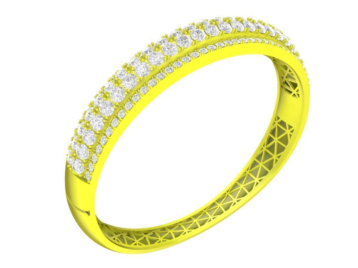 6482 hongkong style diamond bangle for lady 3D print model_4