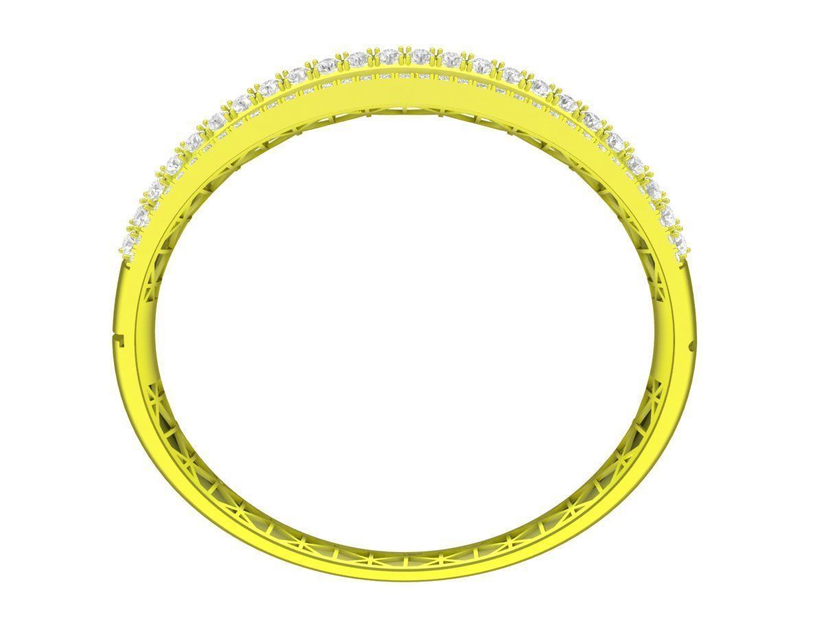6482 hongkong style diamond bangle for lady 3D print model_2