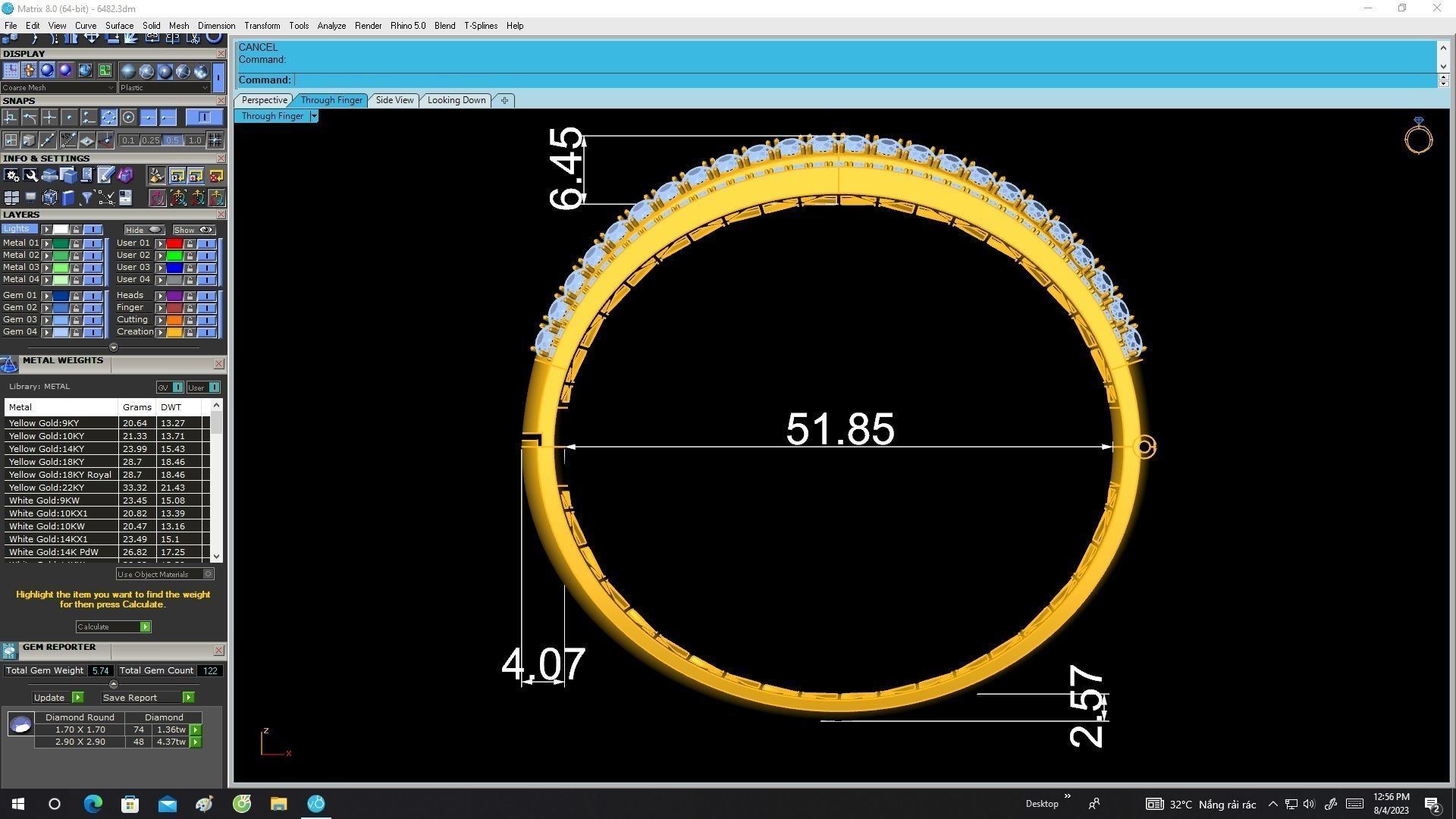 6482 hongkong style diamond bangle for lady 3D print model_6