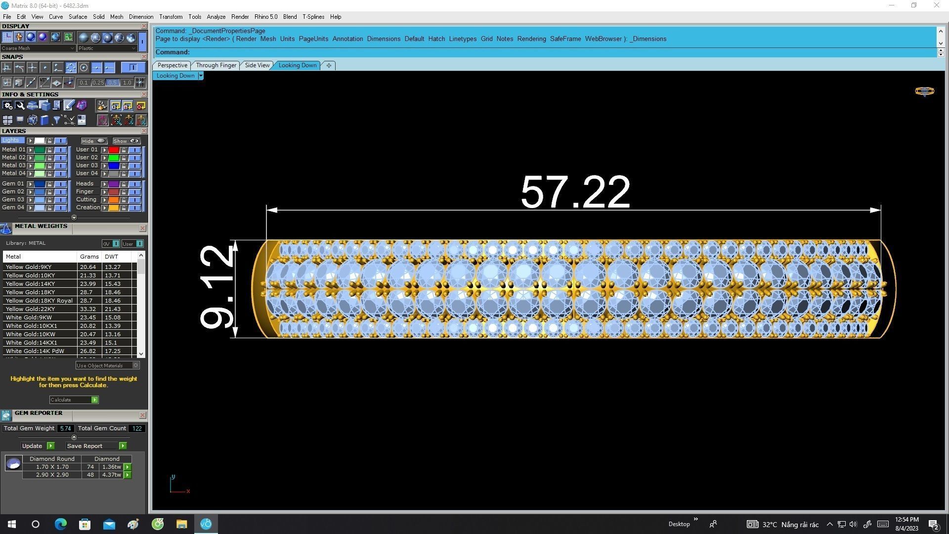 6482 hongkong style diamond bangle for lady 3D print model_5