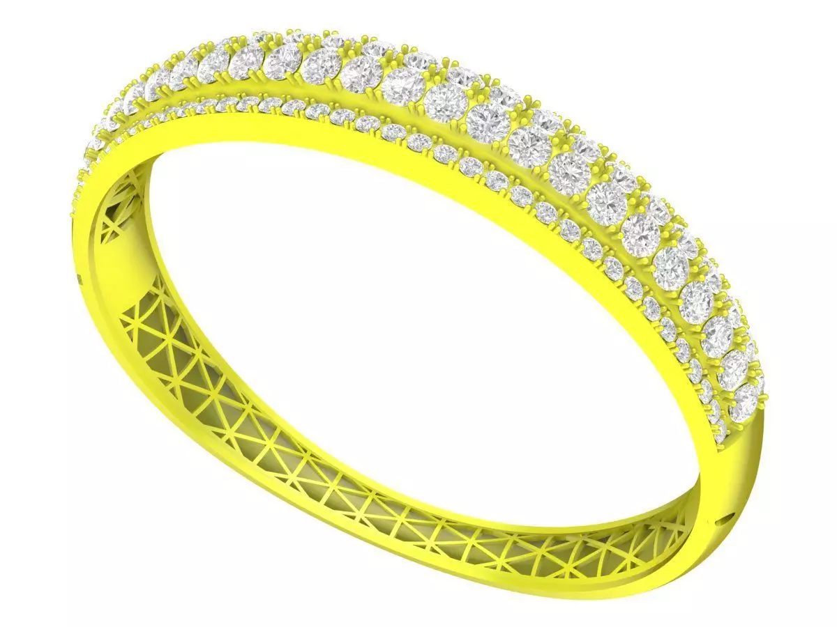 6482 hongkong style diamond bangle for lady 3D print model_0