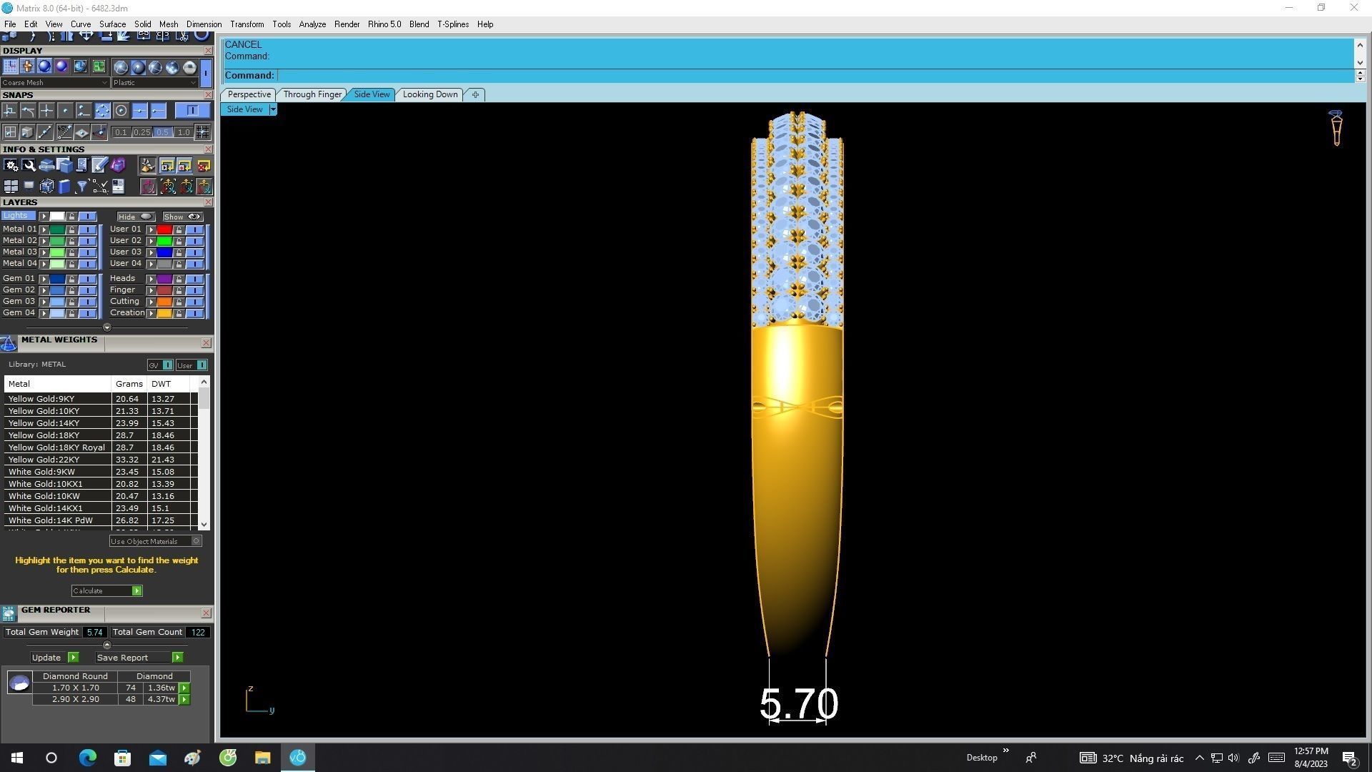 6482 hongkong style diamond bangle for lady 3D print model_7