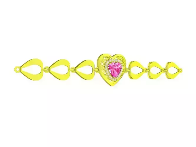 6486 Heart Diamond Women Bracelets 3D print model