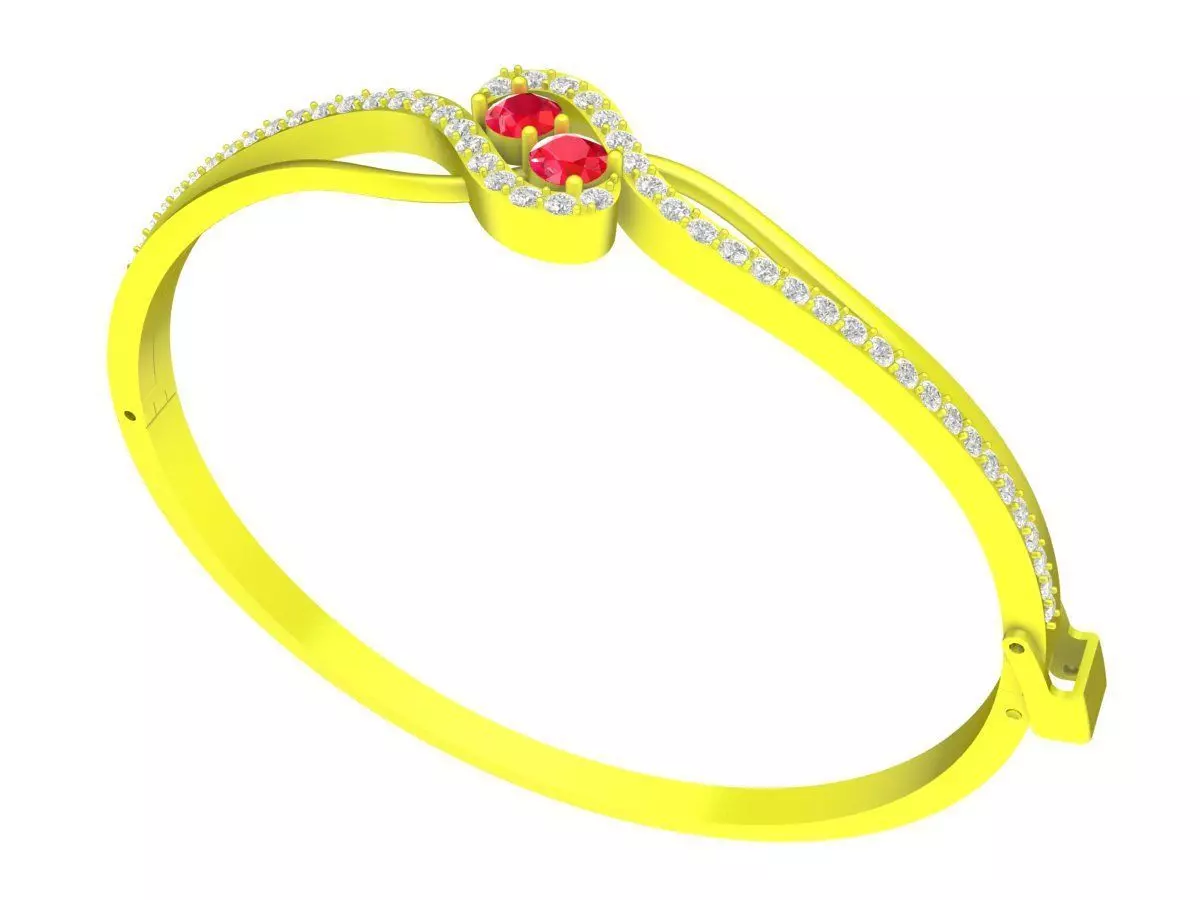 6492 korean style diamond women bangle 3D print model_0