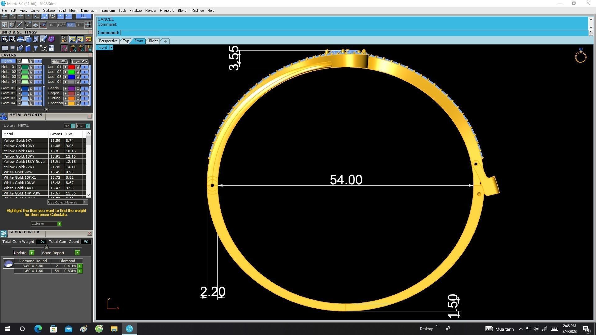 6492 korean style diamond women bangle 3D print model_6