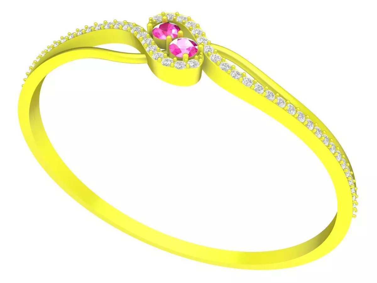 6497 Diamond Women Bangle 3D print model_0