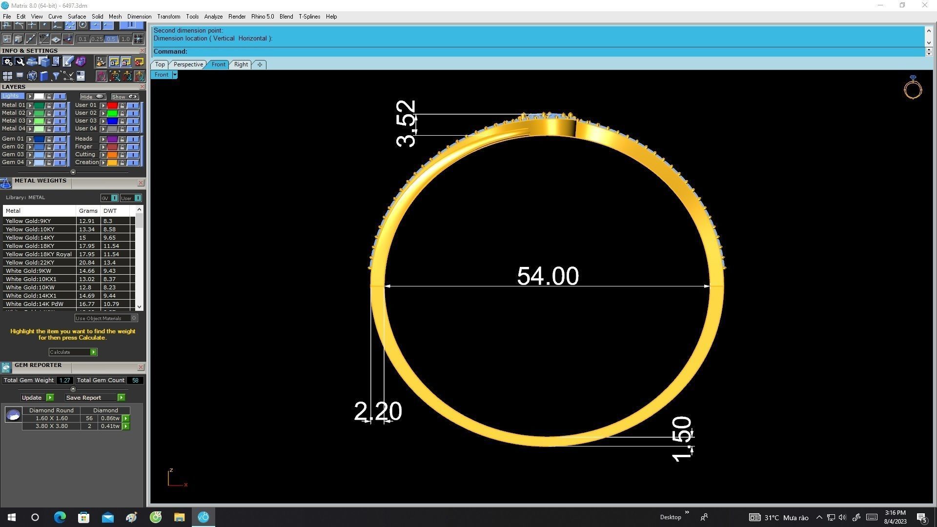 6497 Diamond Women Bangle 3D print model_6