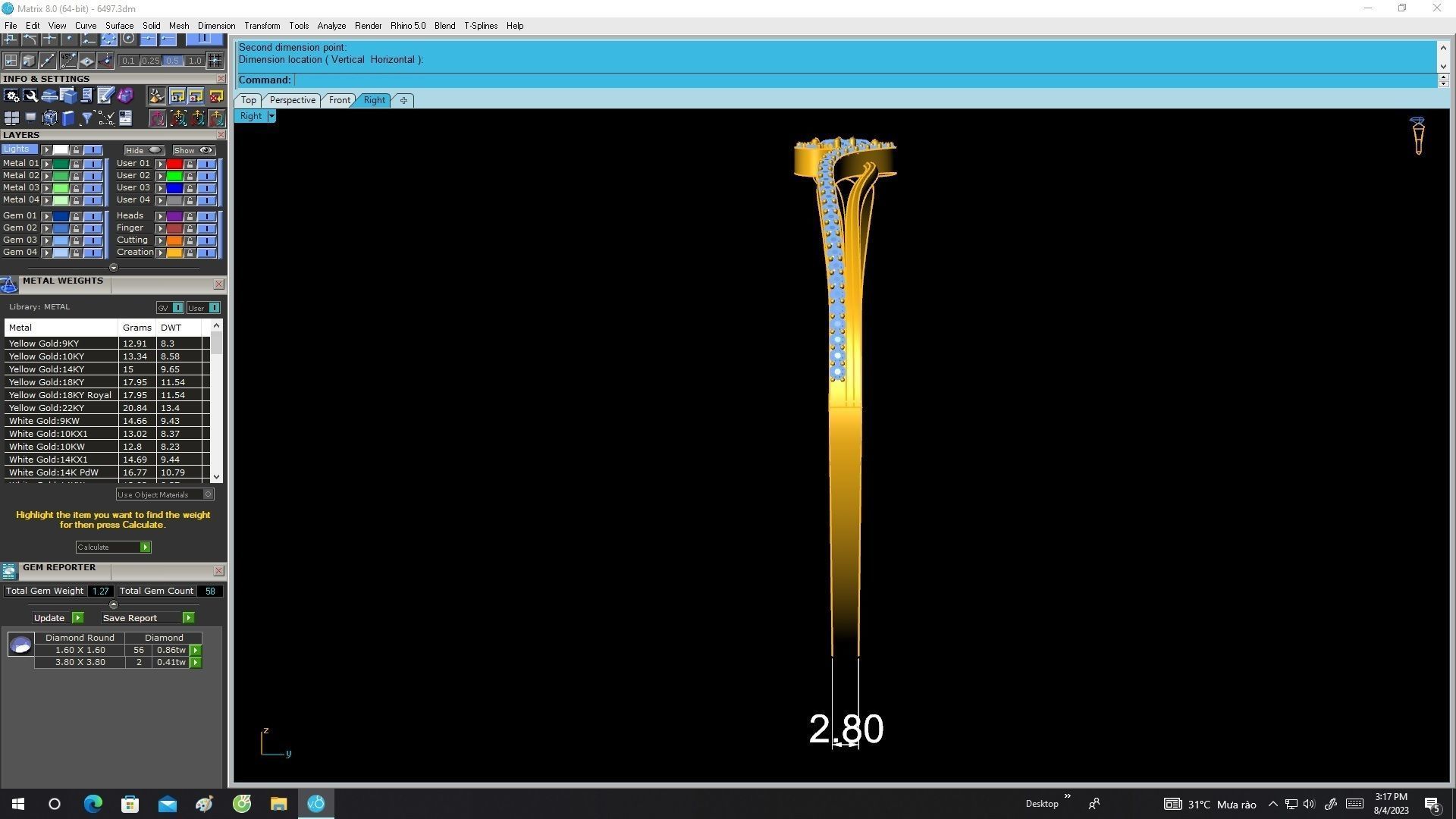 6497 Diamond Women Bangle 3D print model_7