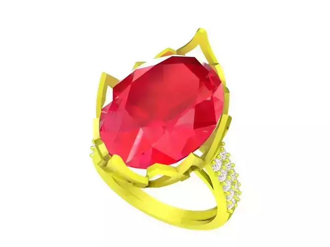 6502 Big Oval Diamond Women Ring