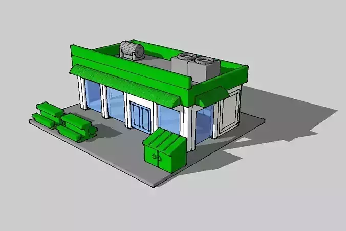 City Convenience Grocery Store by Outland Models 3D Printable 