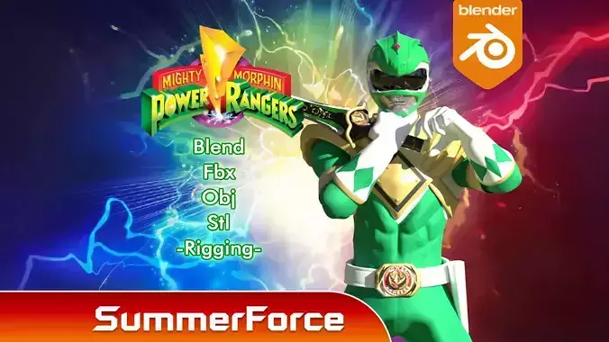 Green Ranger - Mighty Morphin Power Ranger 3D model