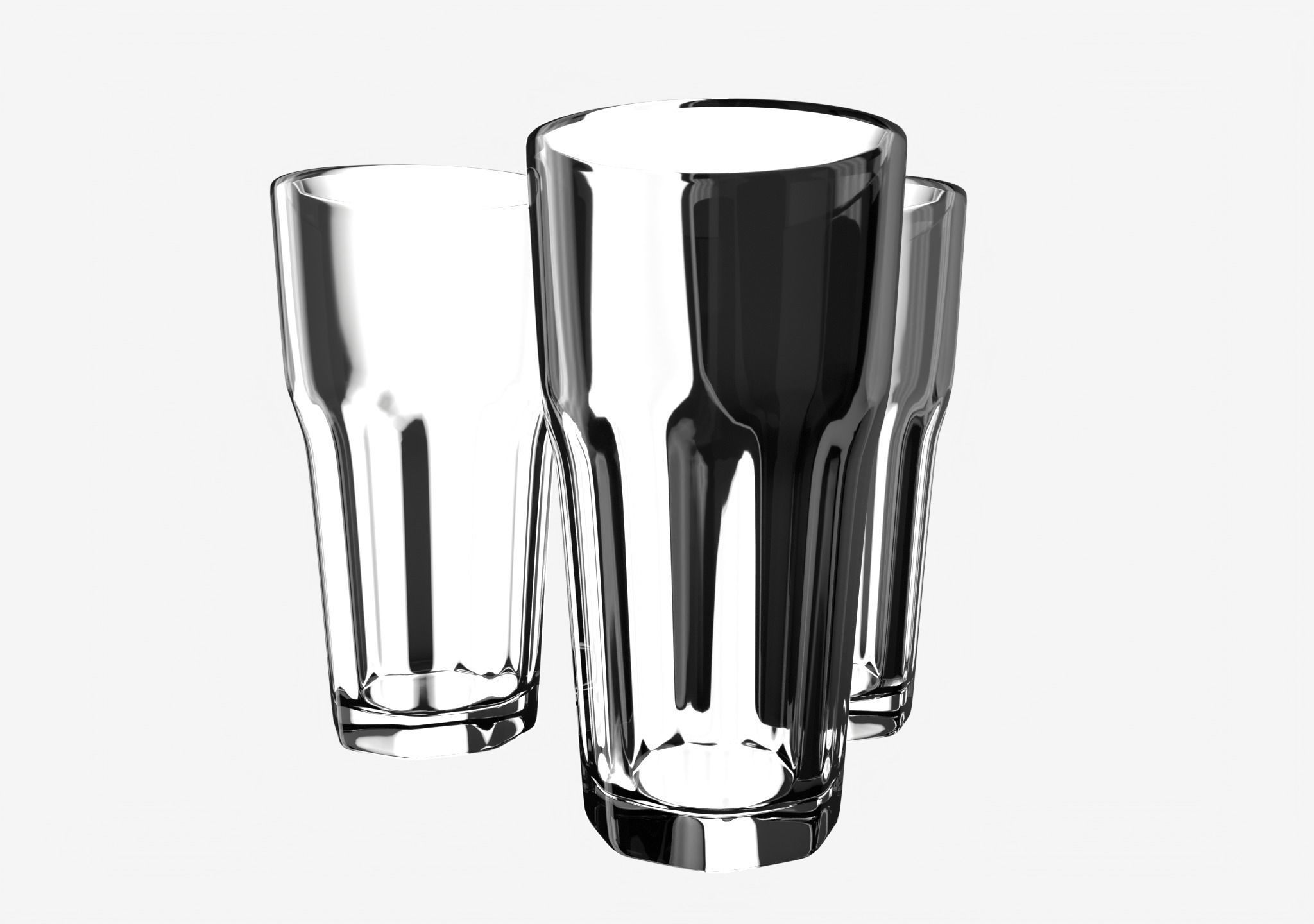 Glass Cup Low-poly 3D model_7