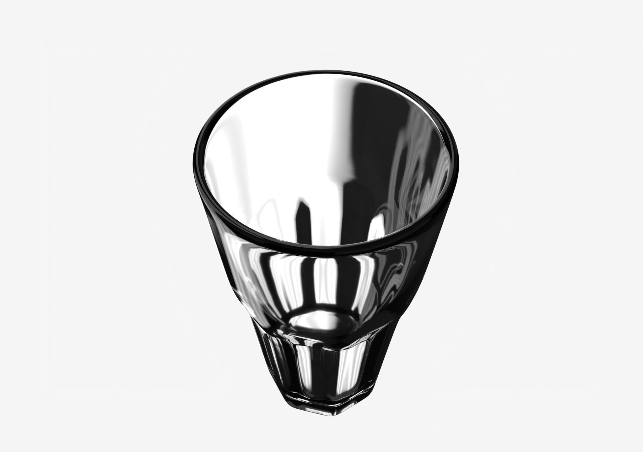 Glass Cup Low-poly 3D model_3