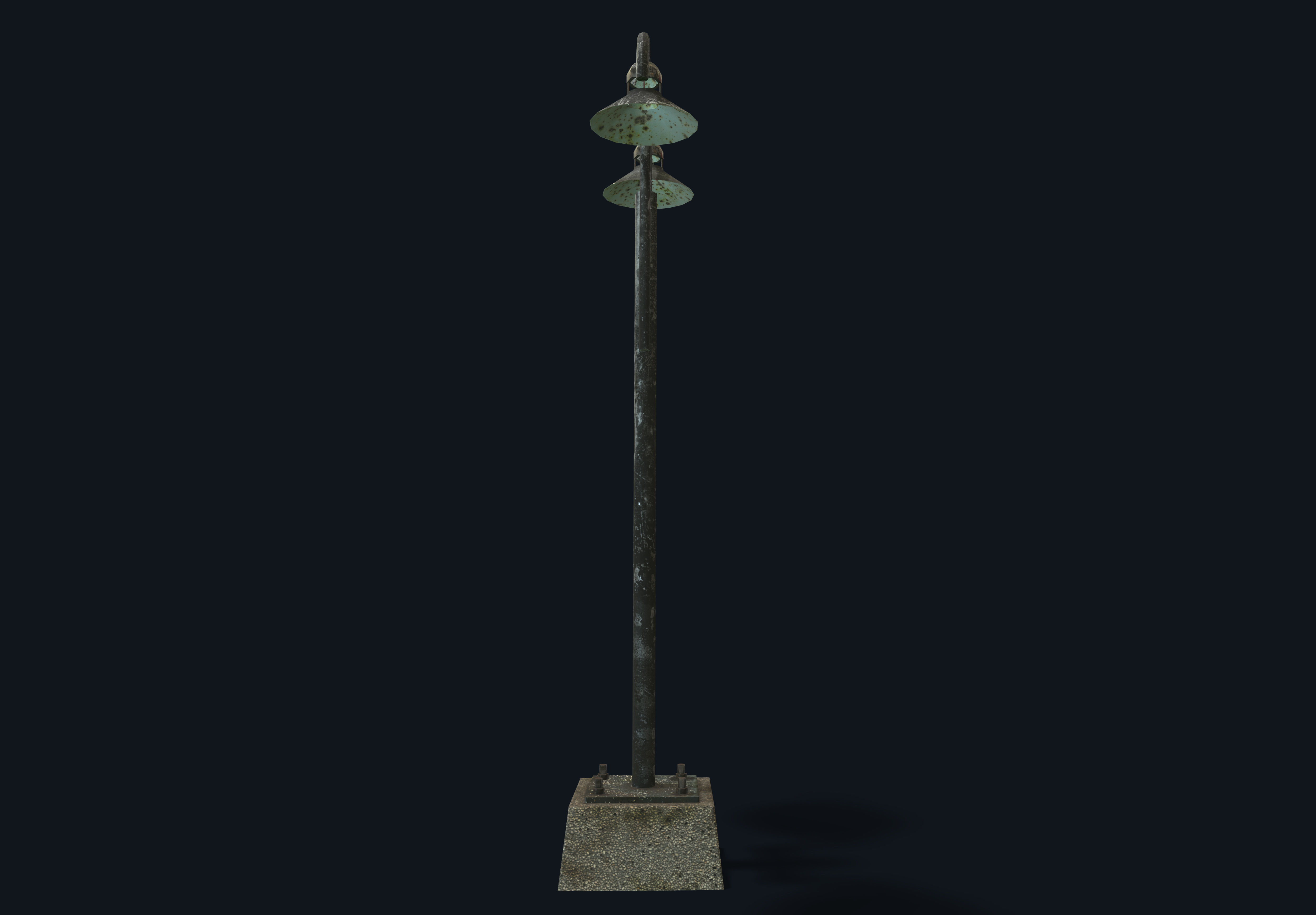 Old Street Lamp Low-poly 3D model PBR Low-poly 3D model_1
