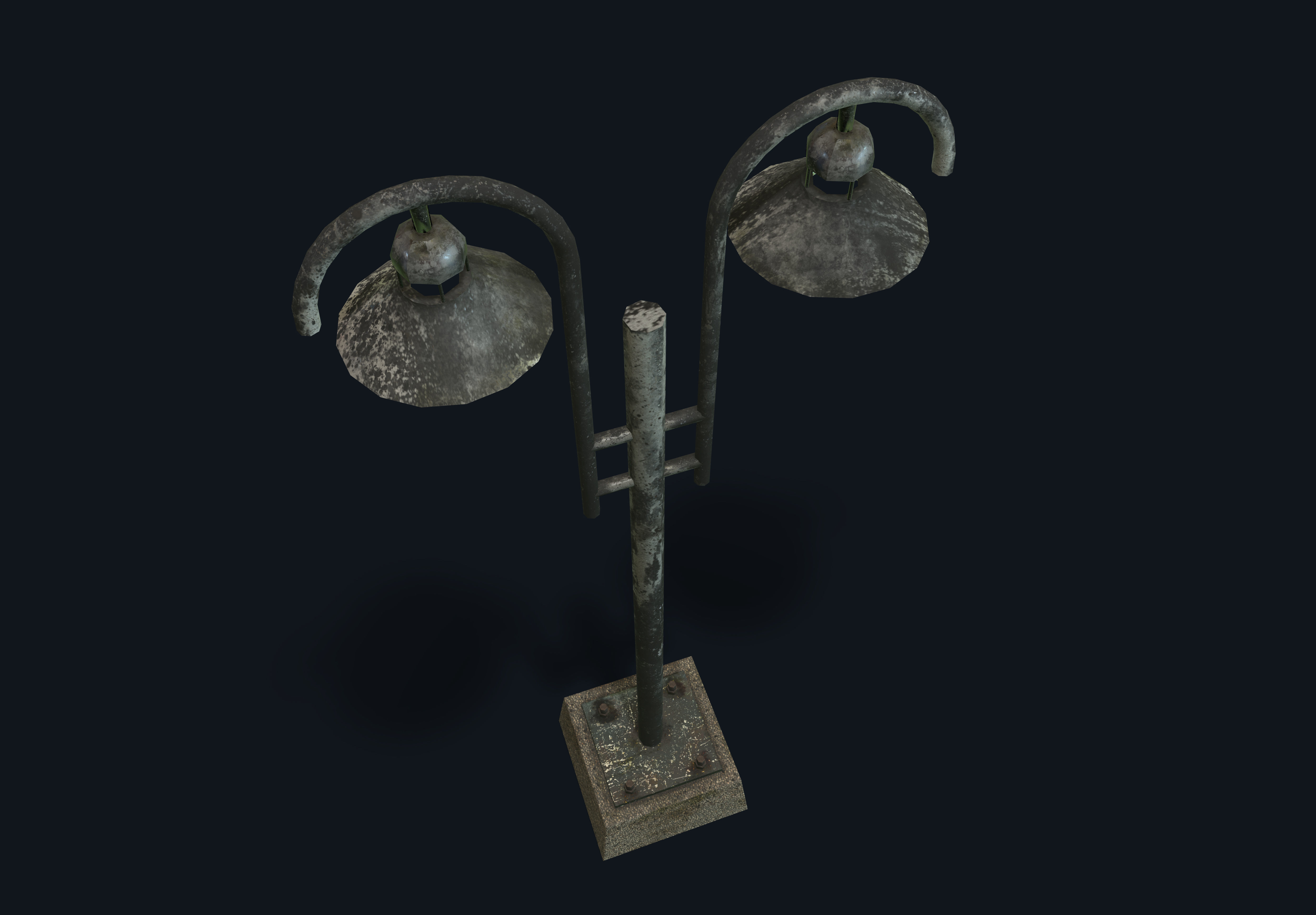 Old Street Lamp Low-poly 3D model PBR Low-poly 3D model_4