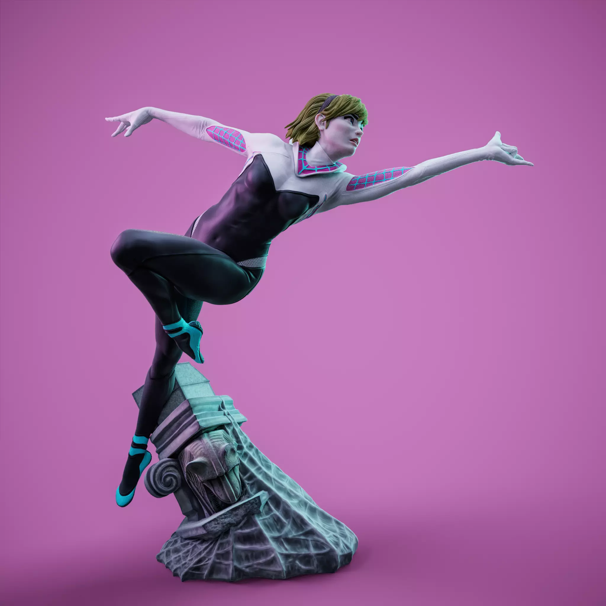 Spider Gwen Statue Free 3D print model