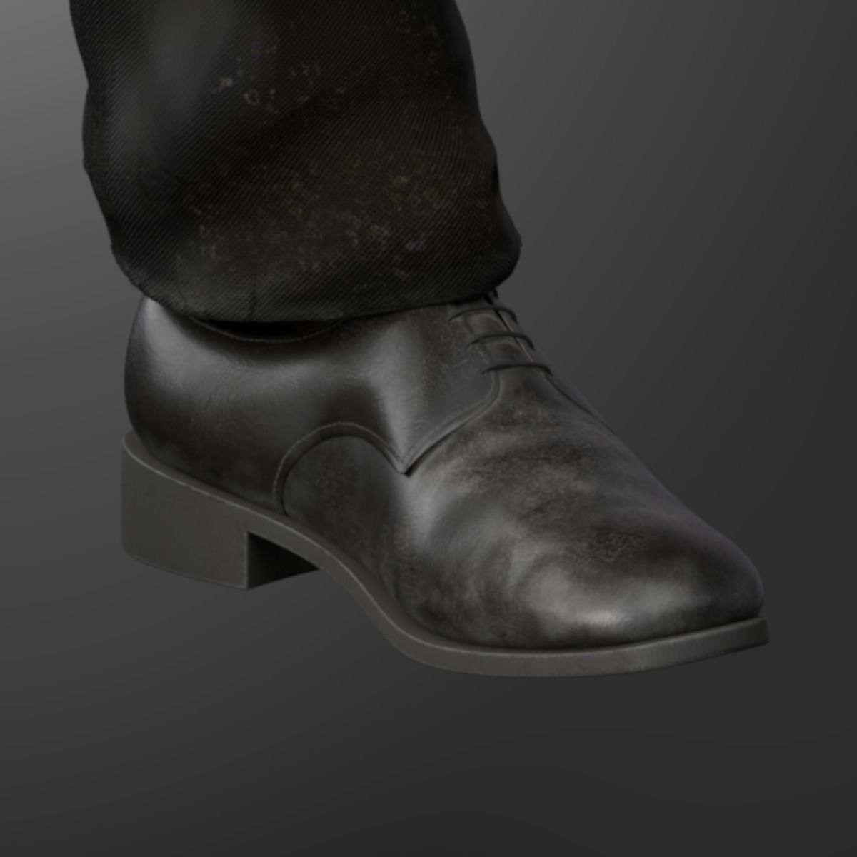 man shoes Low-poly 3D model_5